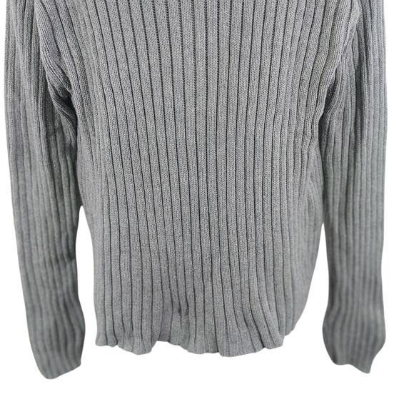 OLD NAVY OUTLET! LUXE DOVE GRAY RIBBED KNIT TURTLENECK SWEATER! SZ L - Picture 4 of 8